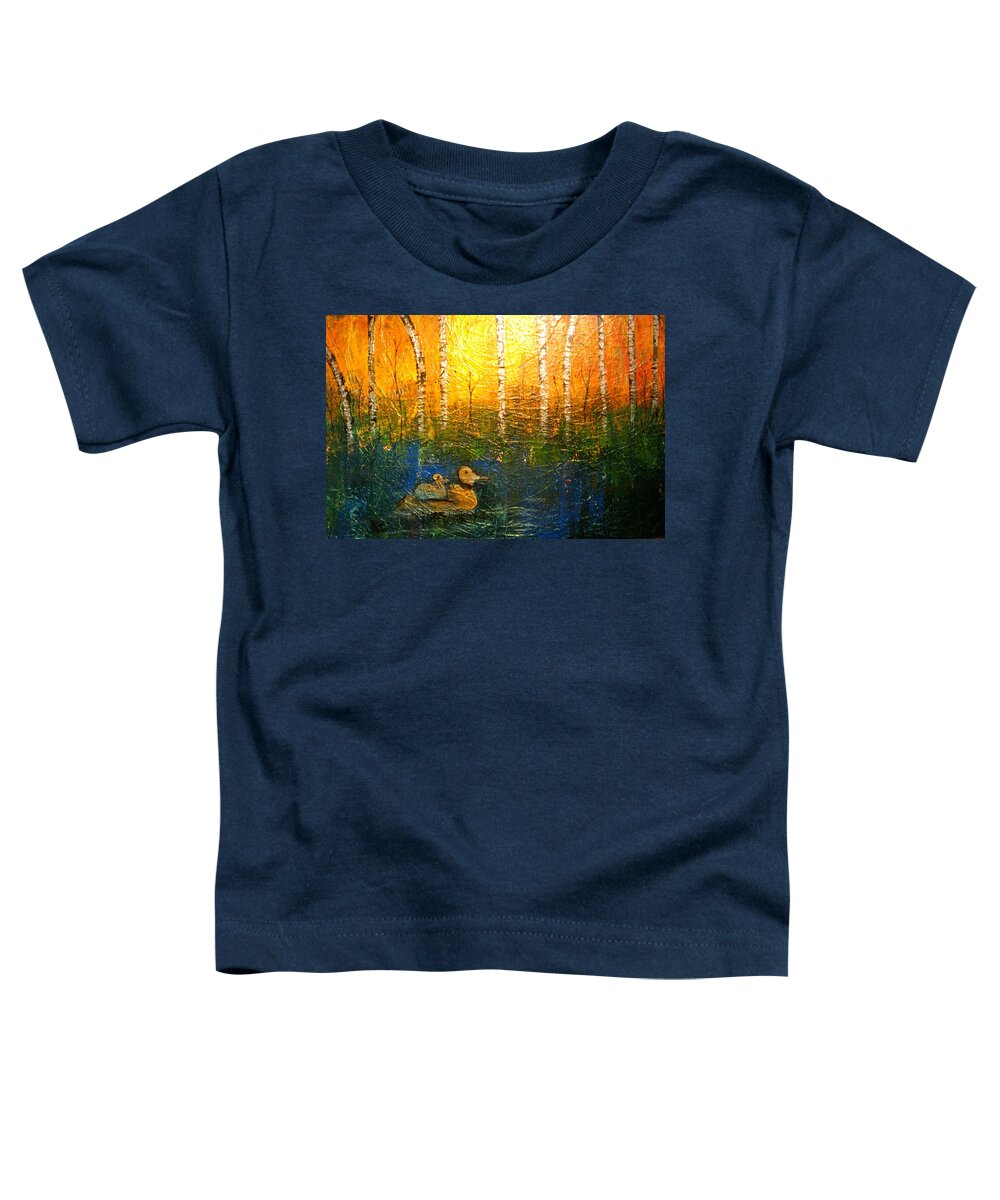 Metallic Toddler T-Shirt featuring the painting The Gift by Jacqueline Athmann