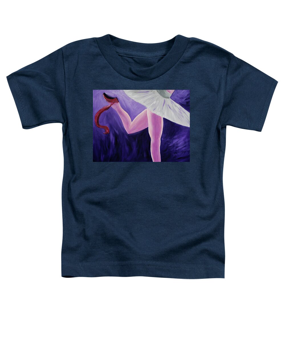 Ballet Toddler T-Shirt featuring the painting The Last Slipper by Donna Blackhall