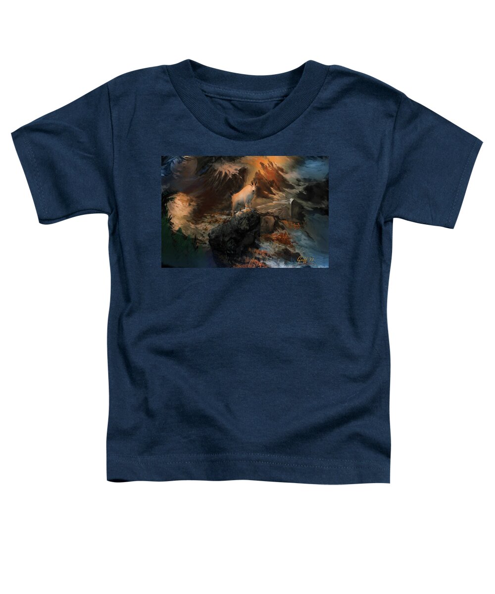 Rocky Mountains Toddler T-Shirt featuring the digital art The Monarch by J Griff Griffin