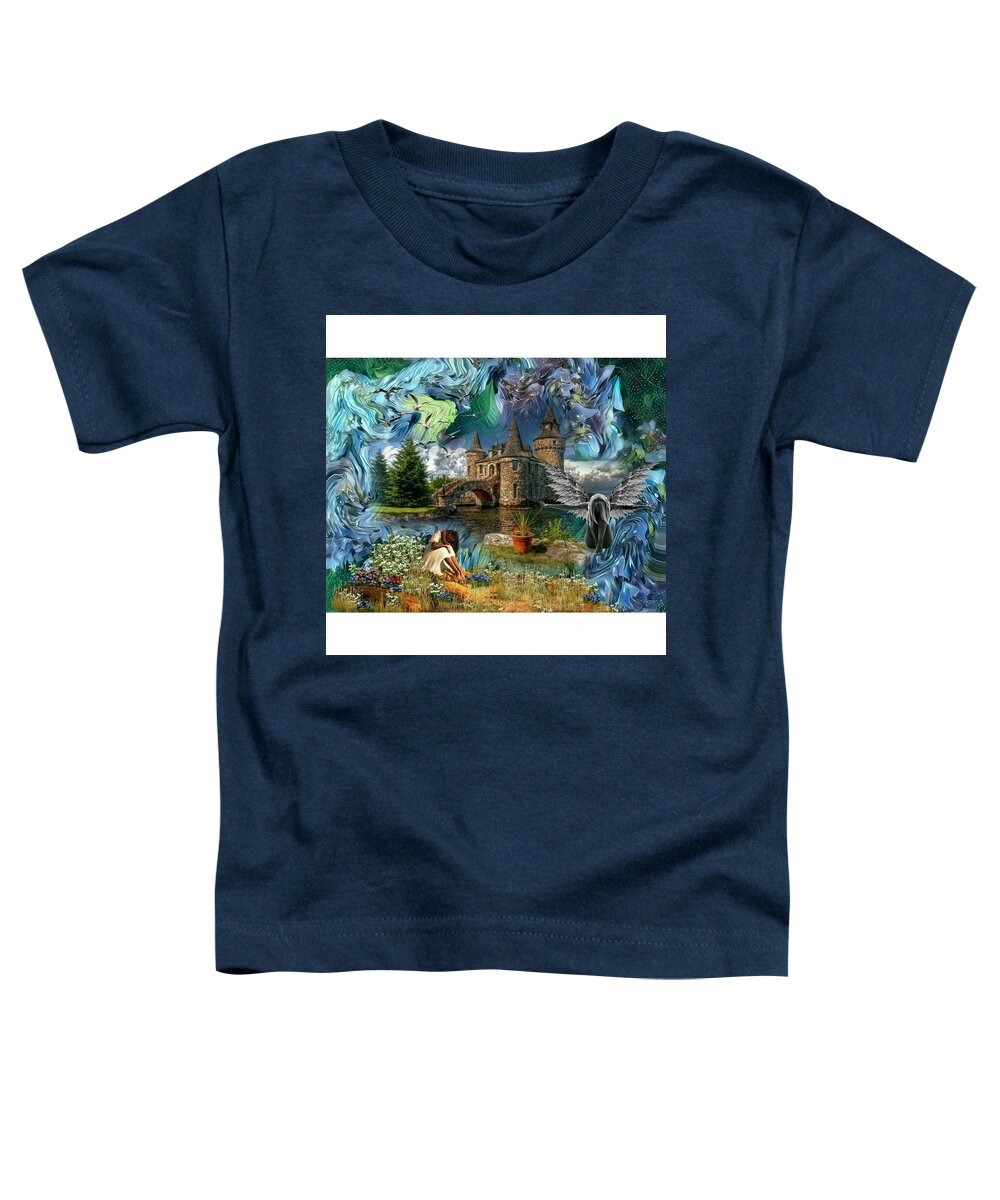 Fantasy Toddler T-Shirt featuring the mixed media The old castle by Susanne Baumann