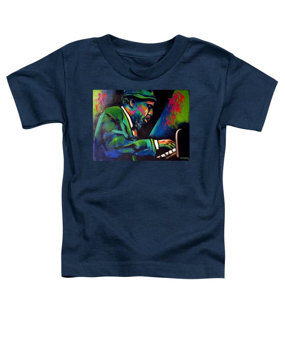 Thelonious Monk Toddler T-Shirt featuring the painting Thelonious Monk by Stuart Glazer