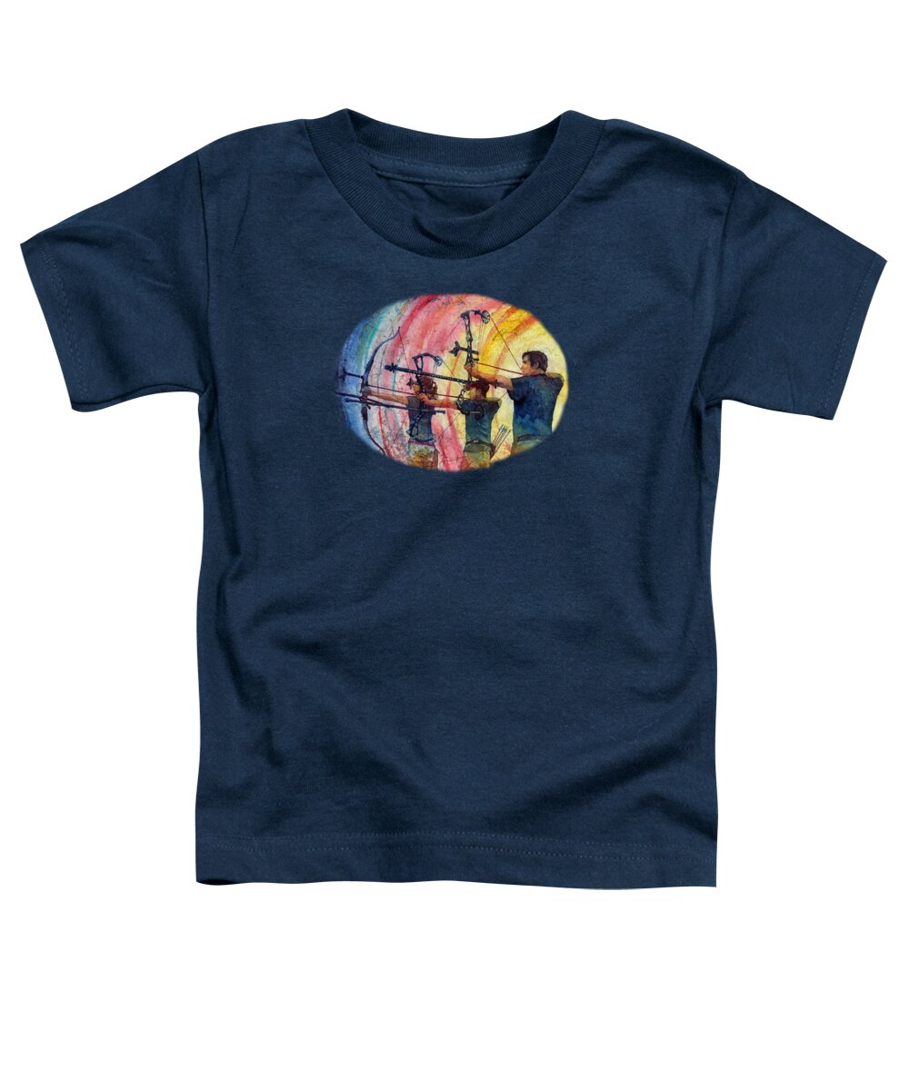 Archer Toddler T-Shirt featuring the painting Three 10s by Hailey E Herrera