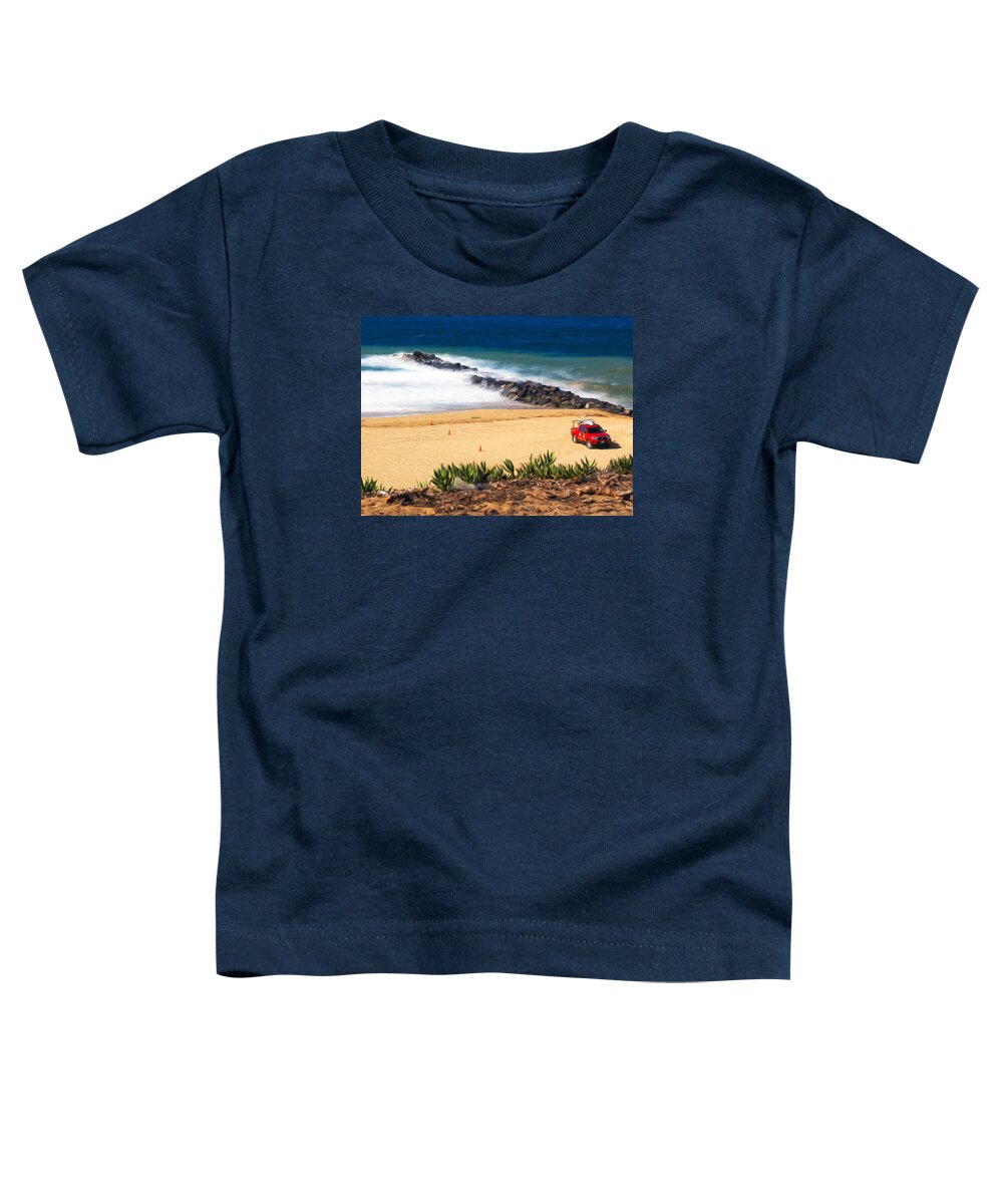 Torrance Beach Toddler T-Shirt featuring the photograph Topaz St Jetty Redondo Beach by Joe Schofield