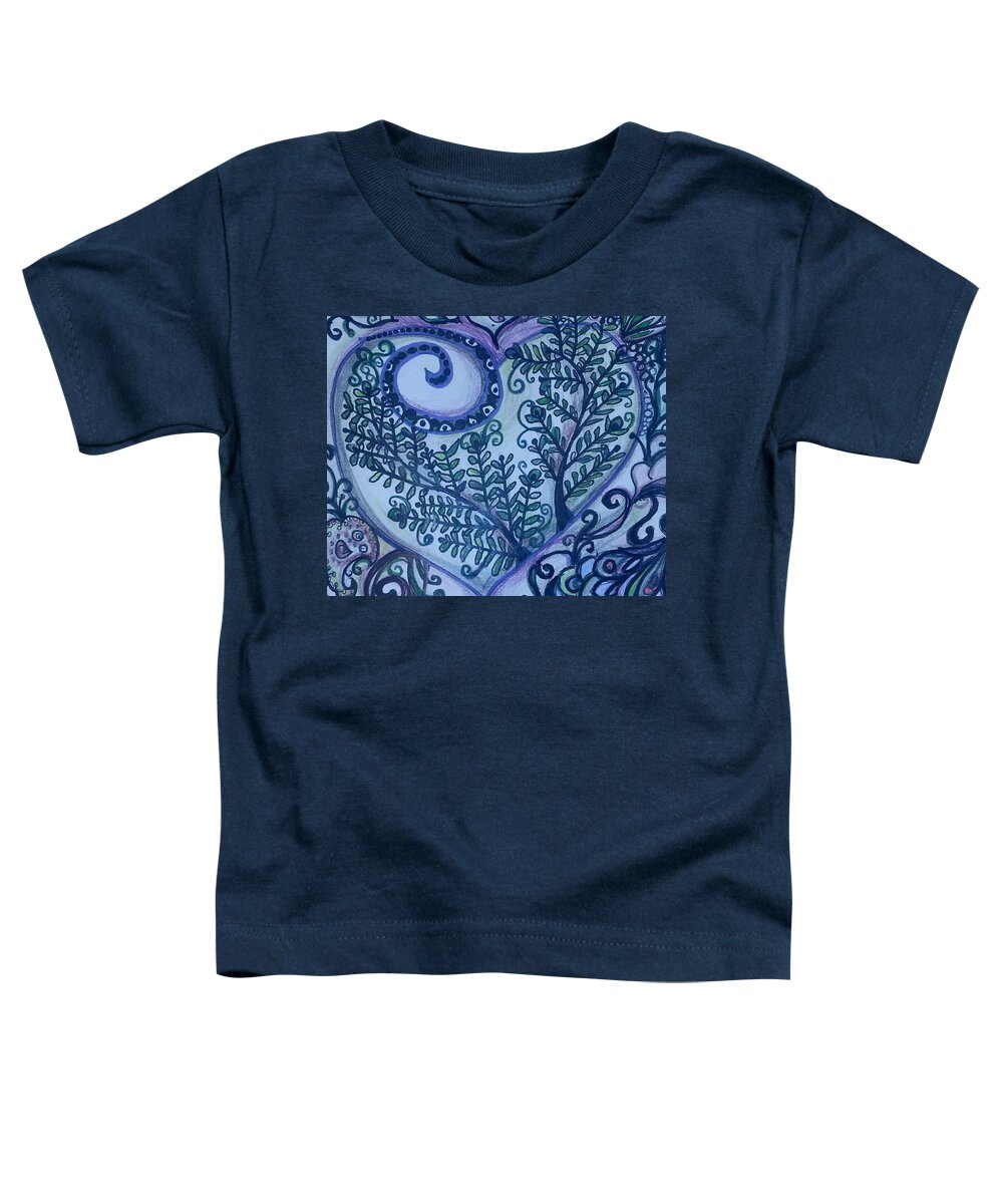  Toddler T-Shirt featuring the drawing Tree Heart by Jan Pellizzer