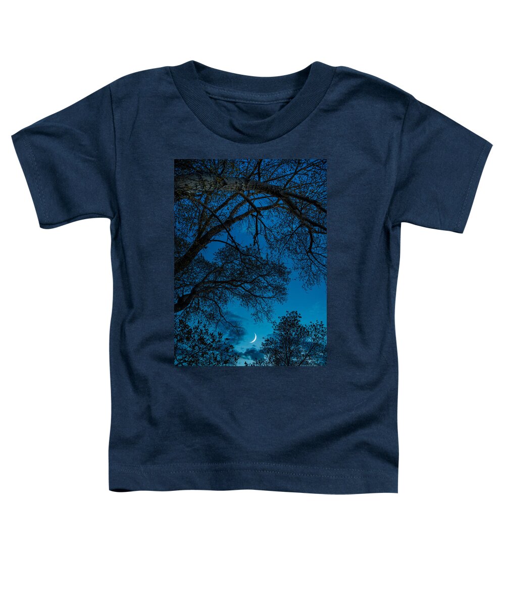 Trees Toddler T-Shirt featuring the photograph Trees and Moon by Darren White