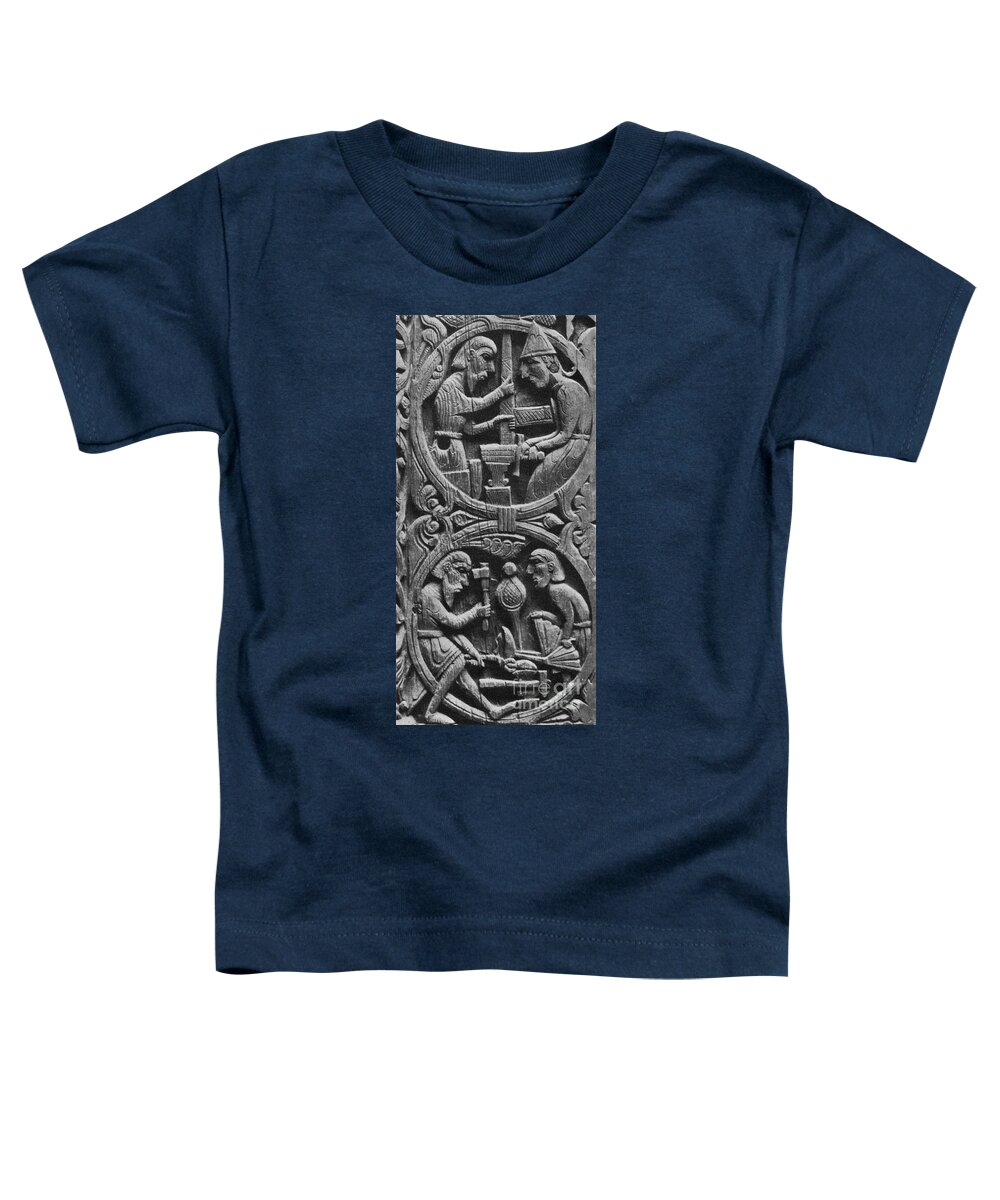 History Toddler T-Shirt featuring the photograph Viking Blacksmiths Forge The Sword by Photo Researchers