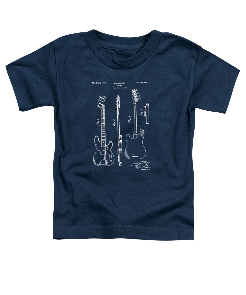 Vintage Toddler T-Shirt featuring the photograph Vintage 1953 Fender Base Patent by Bill Cannon