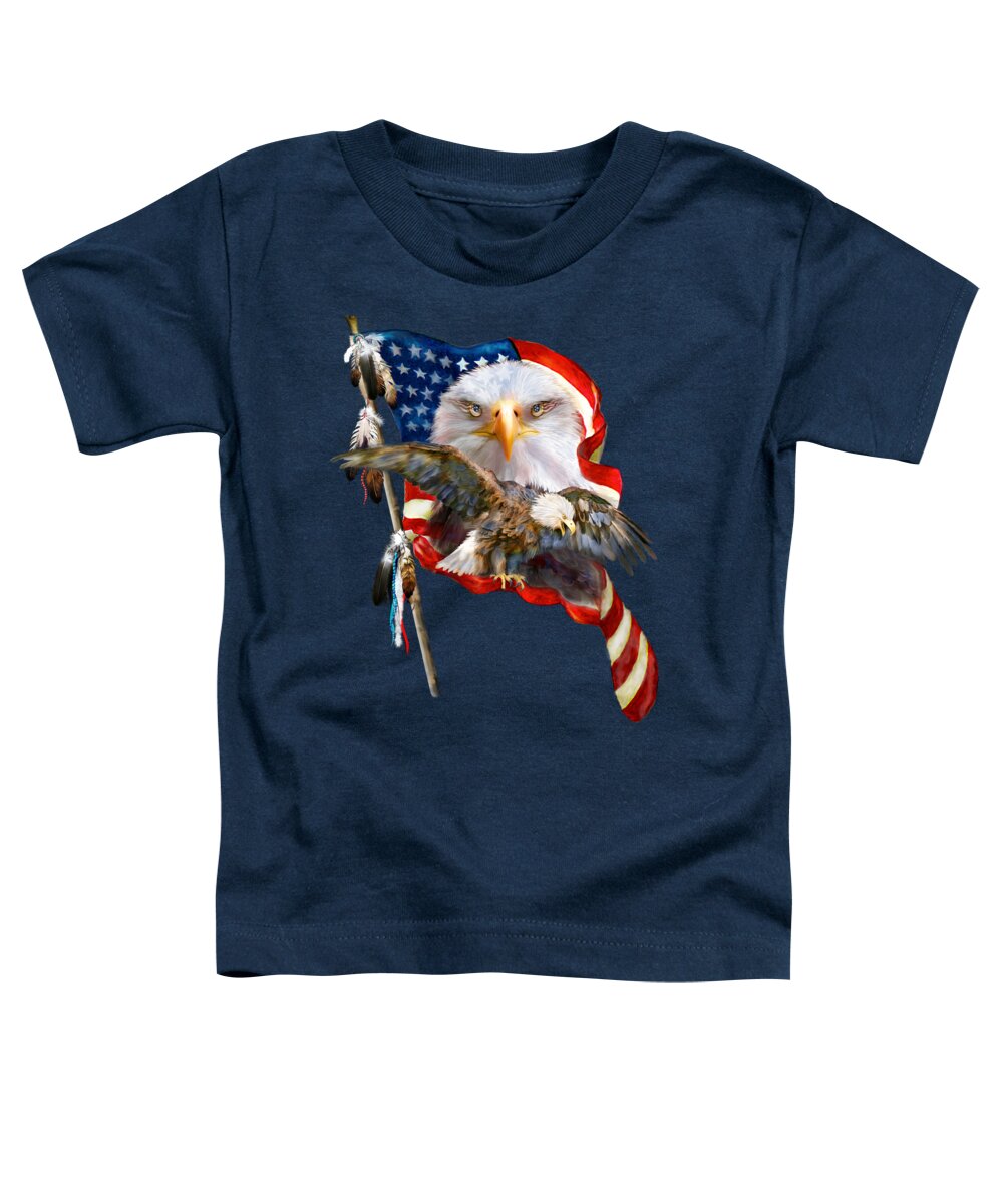 Carol Cavalaris Toddler T-Shirt featuring the mixed media Vision Of Freedom by Carol Cavalaris