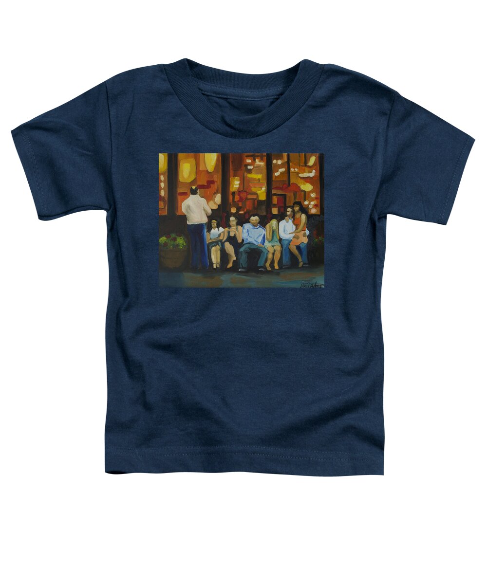 Red Bank Toddler T-Shirt featuring the painting Waiting on a Taxi by Patricia Arroyo