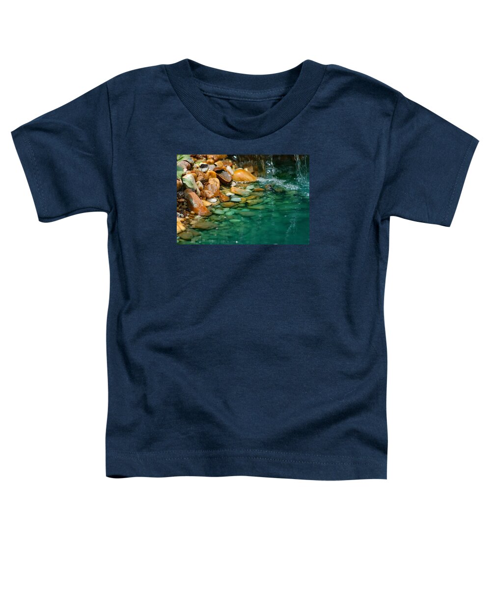 Nature Toddler T-Shirt featuring the photograph Water Falling On Rocks by DB Hayes