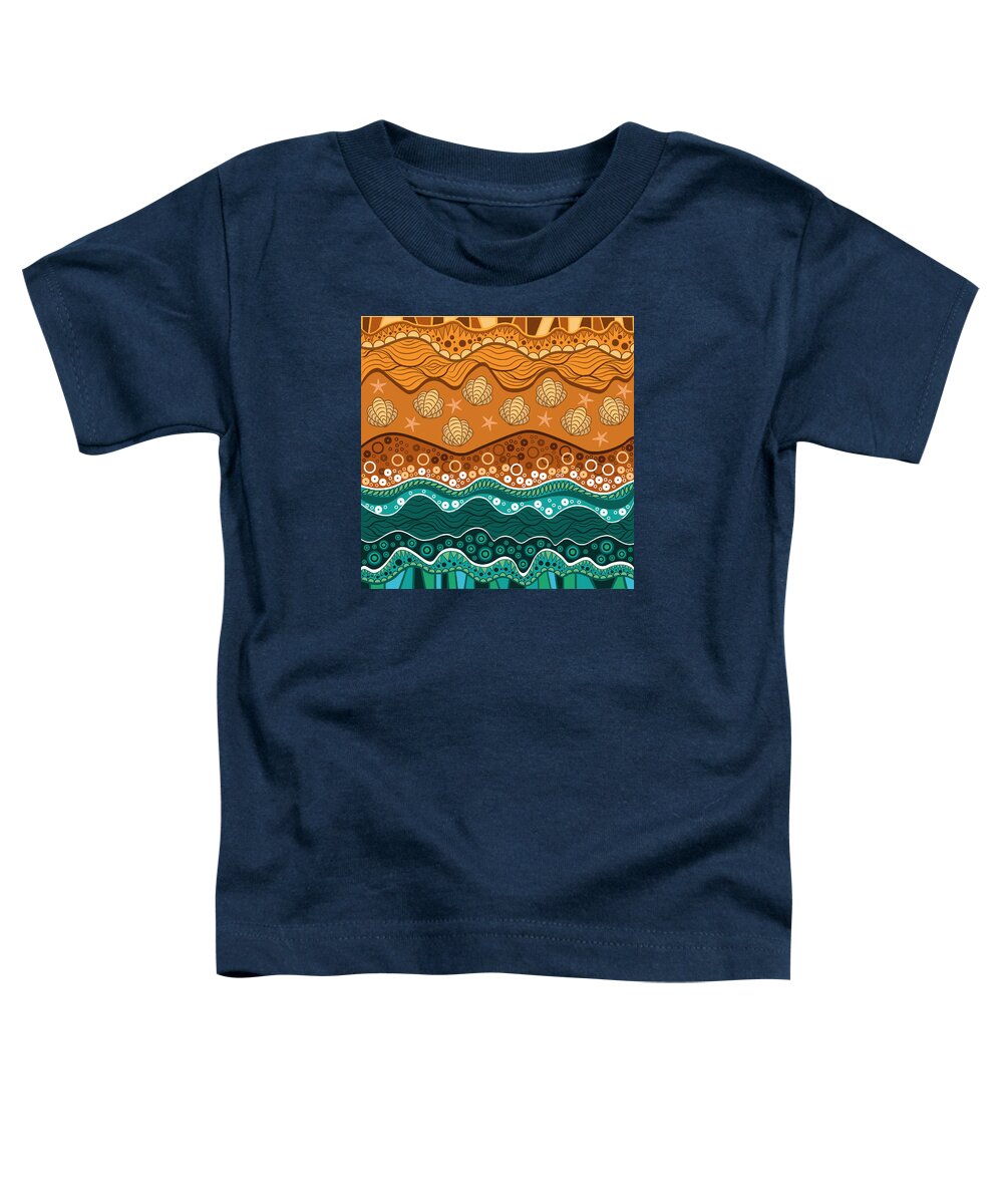 Water Toddler T-Shirt featuring the digital art Waves by Veronika S