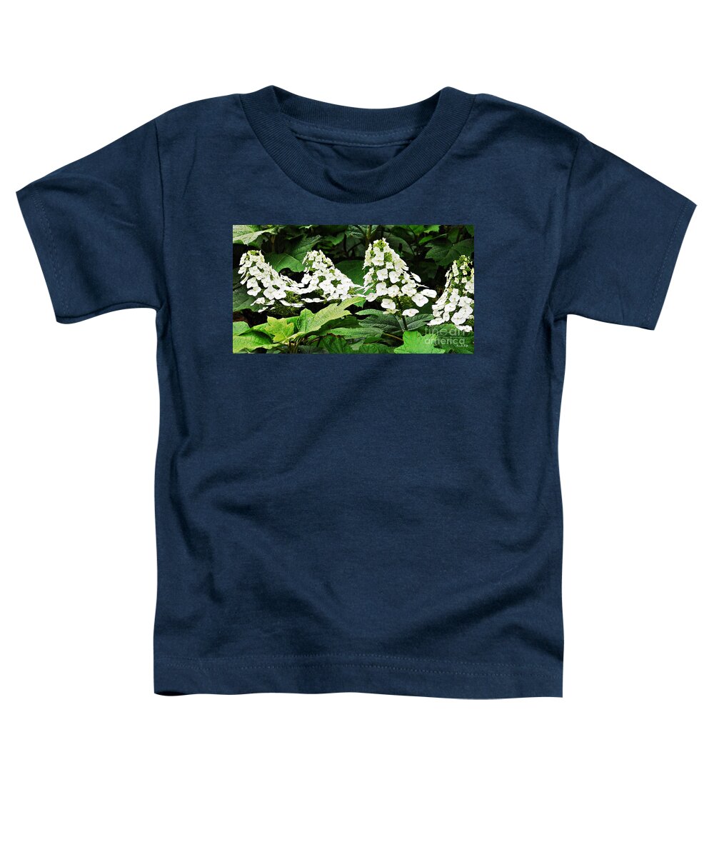 Hydrangea Toddler T-Shirt featuring the photograph White Hydrangea by Sarah Loft