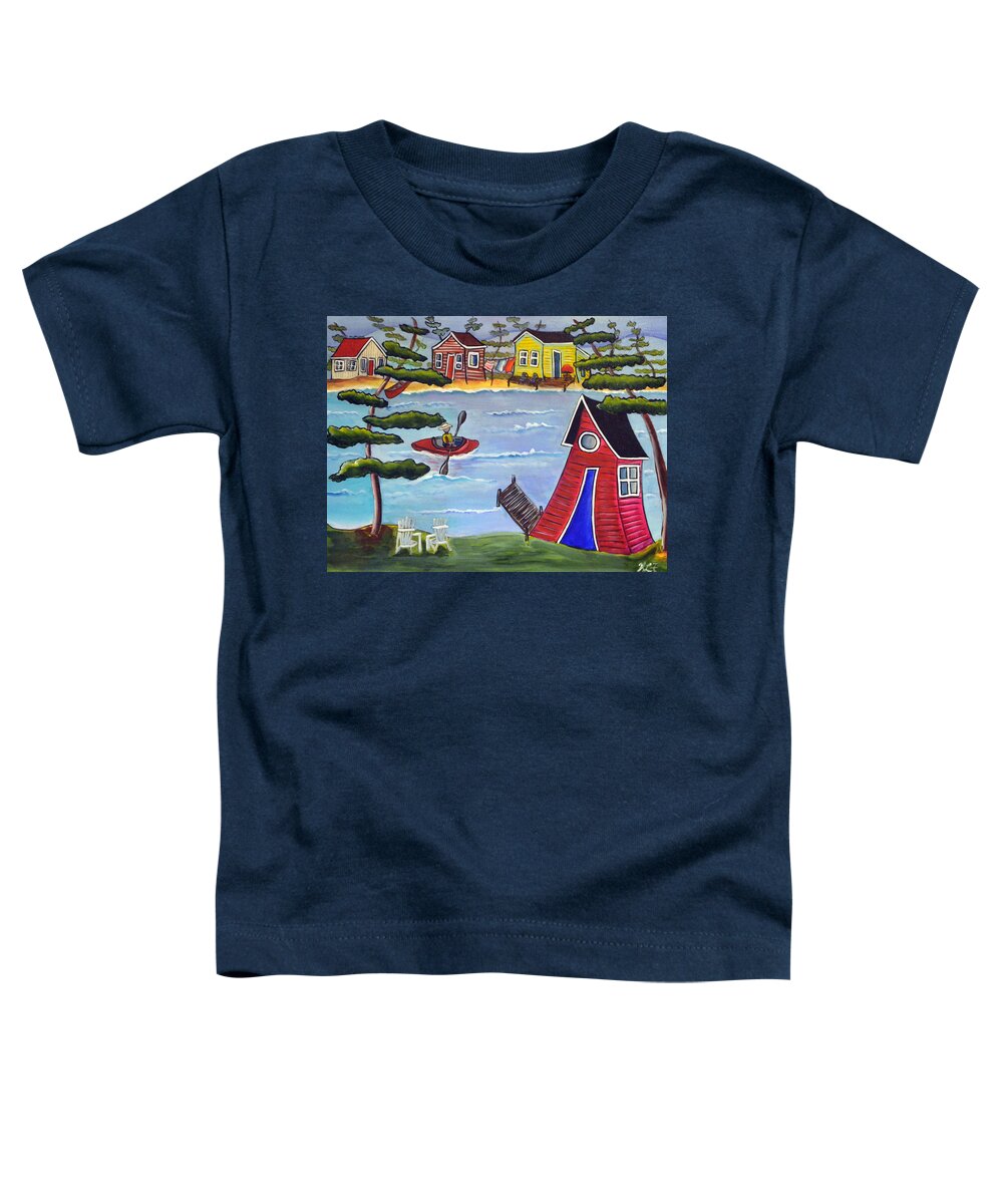 Abstract Toddler T-Shirt featuring the painting White Water Kayaking by Heather Lovat-Fraser