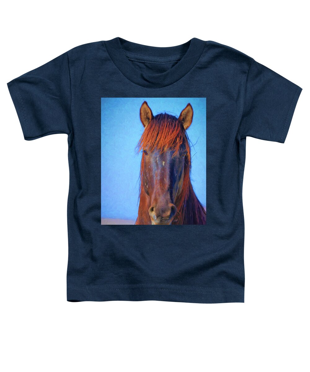 Stallion Toddler T-Shirt featuring the photograph Wild Stallion Portrait by Greg Norrell