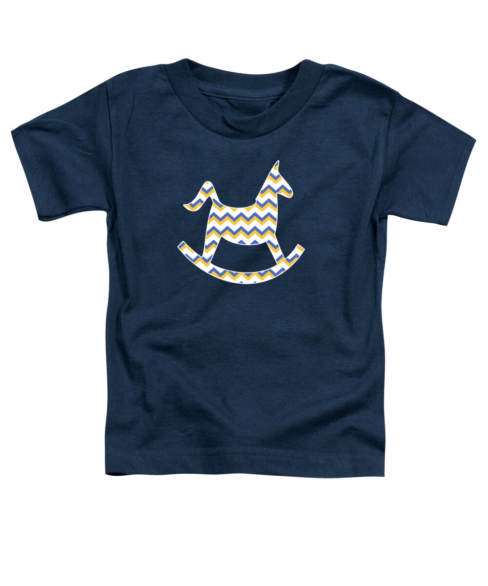 Chevron Toddler T-Shirt featuring the mixed media Yellow Blue Chevron Pattern by Christina Rollo