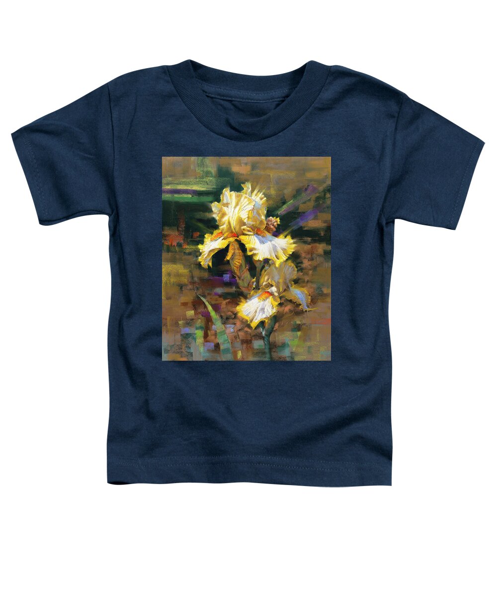 Mark Mille Toddler T-Shirt featuring the pastel Yellow Iris II by Mark Mille