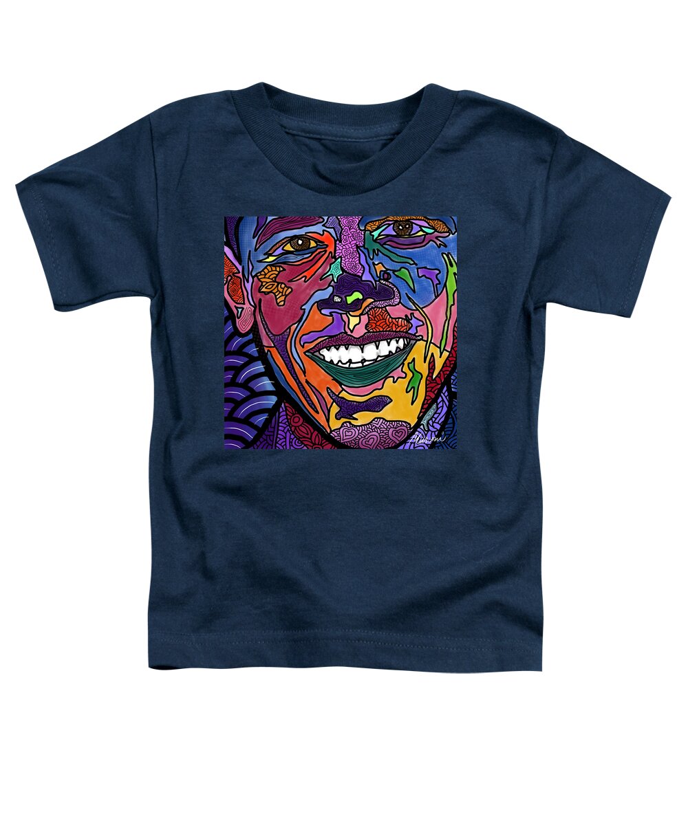 President Obama Toddler T-Shirt featuring the digital art Yes We Can Obama by Marconi Calindas
