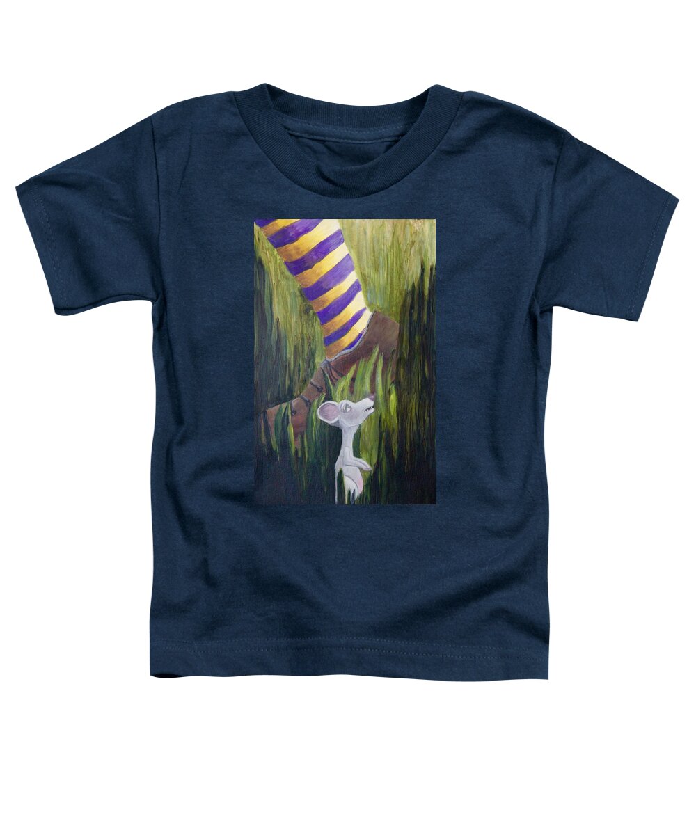 Mouse Toddler T-Shirt featuring the painting Yikes Mouse by April Burton