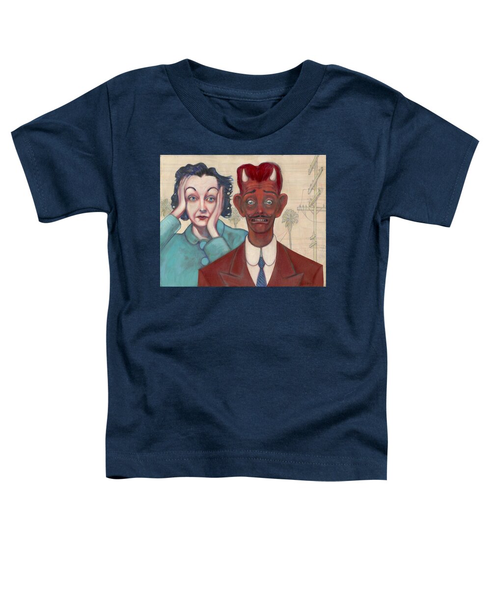 Zasu Pitts Toddler T-Shirt featuring the painting Zasu and Him... by John Reynolds