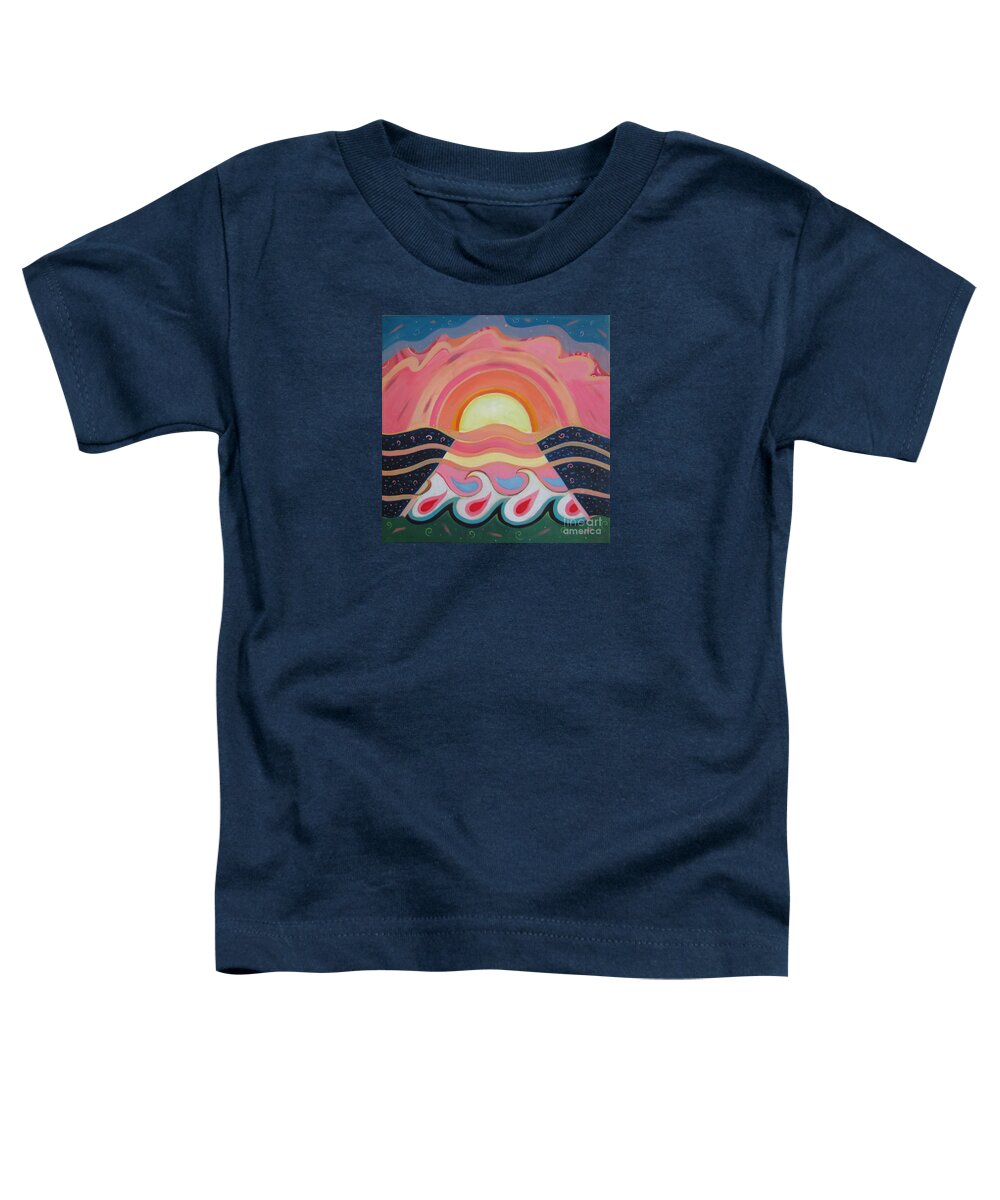 Creating Unity By Helena Tiainen Toddler T-Shirt featuring the painting Creating Unity by Helena Tiainen