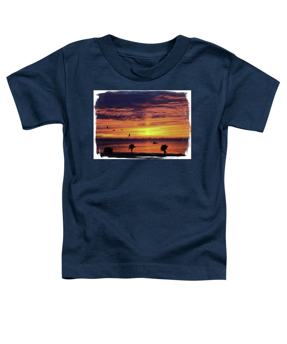 Background Toddler T-Shirt featuring the photograph Ship Into Sunrise #2 by Darryl Brooks