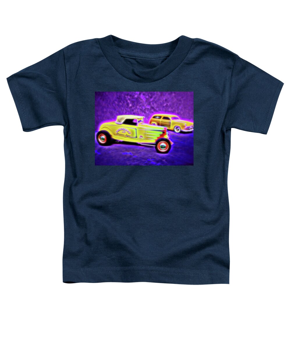 49 Woody & 32 Roadstar Toddler T-Shirt featuring the digital art 32 Roadster and 49 Woody by Rick Wicker