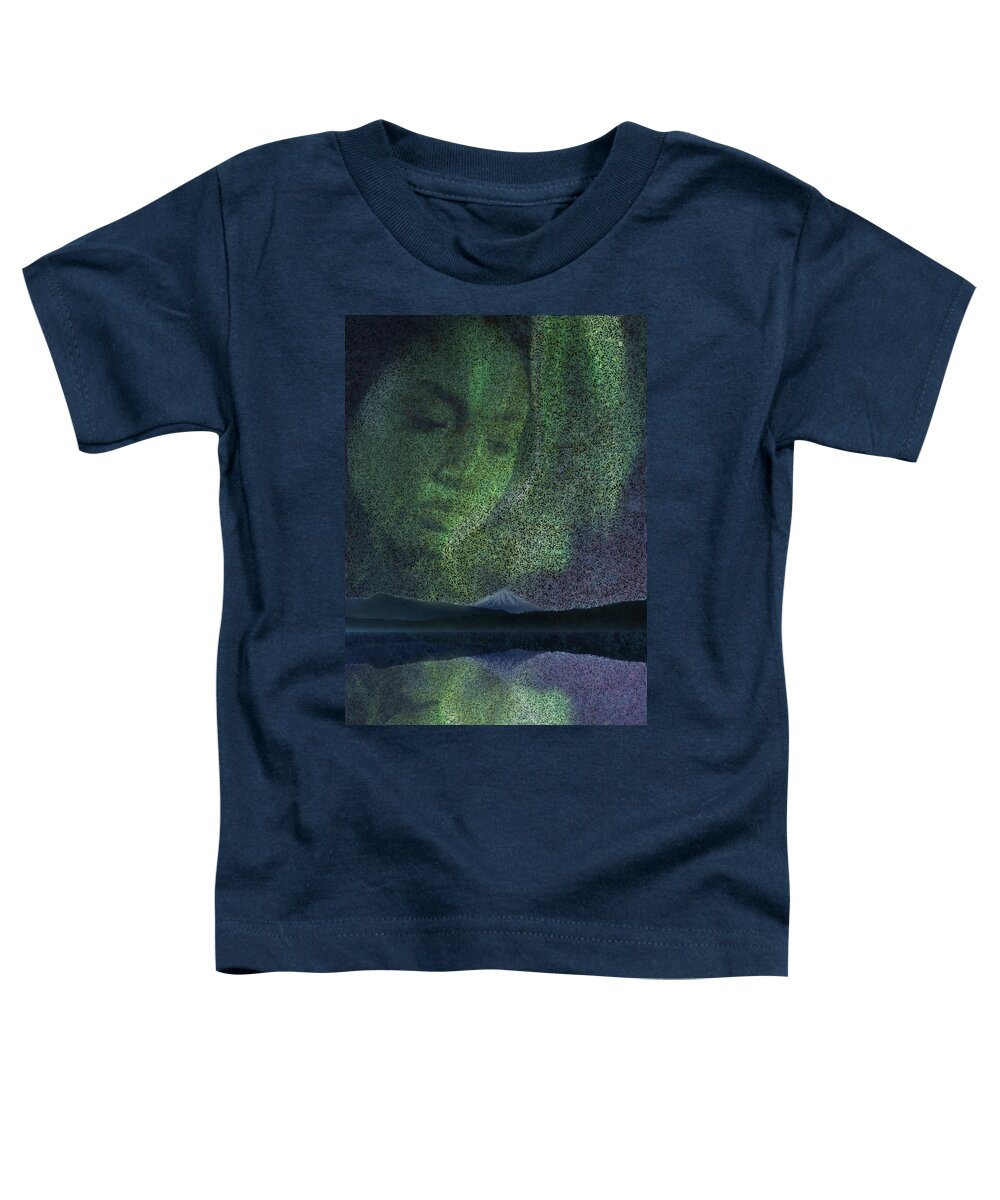 Northern Lights Toddler T-Shirt featuring the digital art Aurora Borealis by Alex Mir