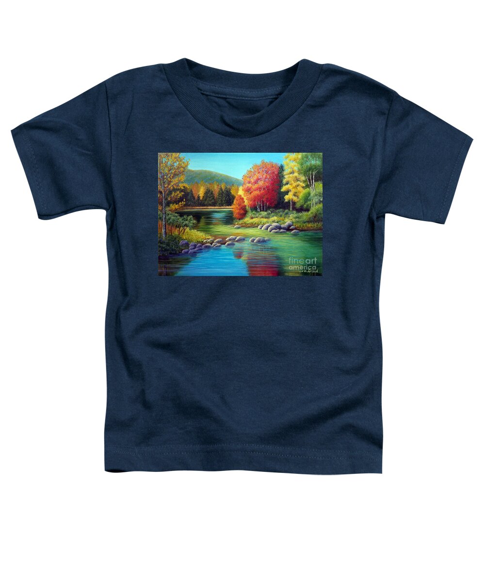 Autumn Toddler T-Shirt featuring the painting Autumn in New York by Sarah Irland