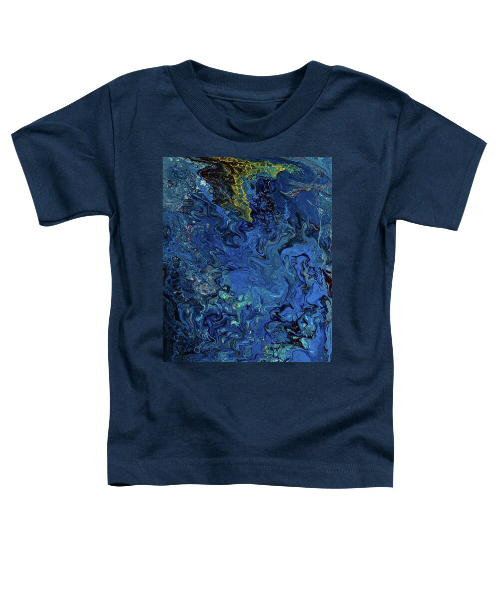 Fluid Toddler T-Shirt featuring the painting Azure by Jennifer Walsh