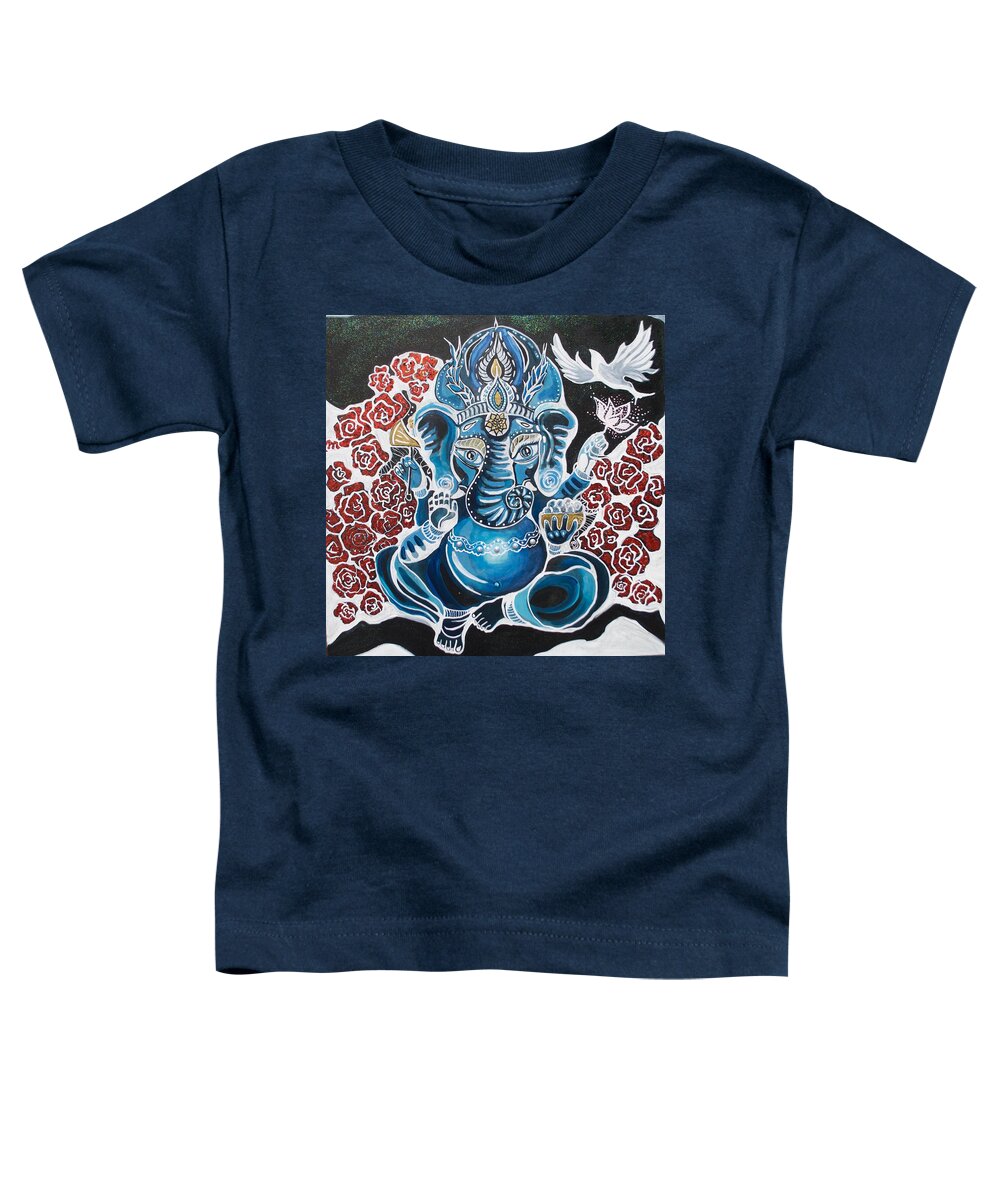 Ganesha Toddler T-Shirt featuring the painting Baby Ganesha by Patricia Arroyo