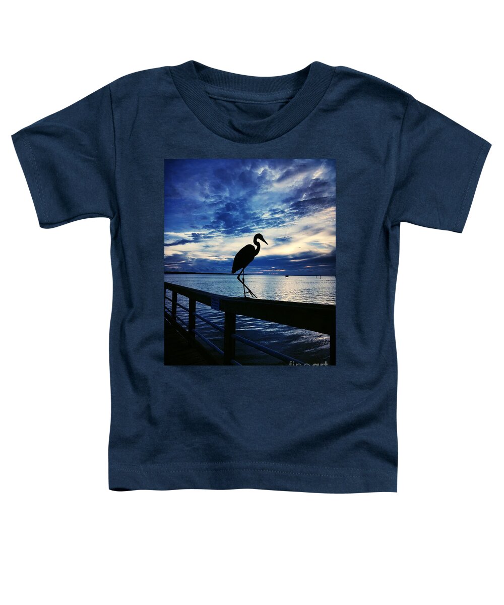 Crane Toddler T-Shirt featuring the photograph Blue Elegance by Barbara Plattenburg