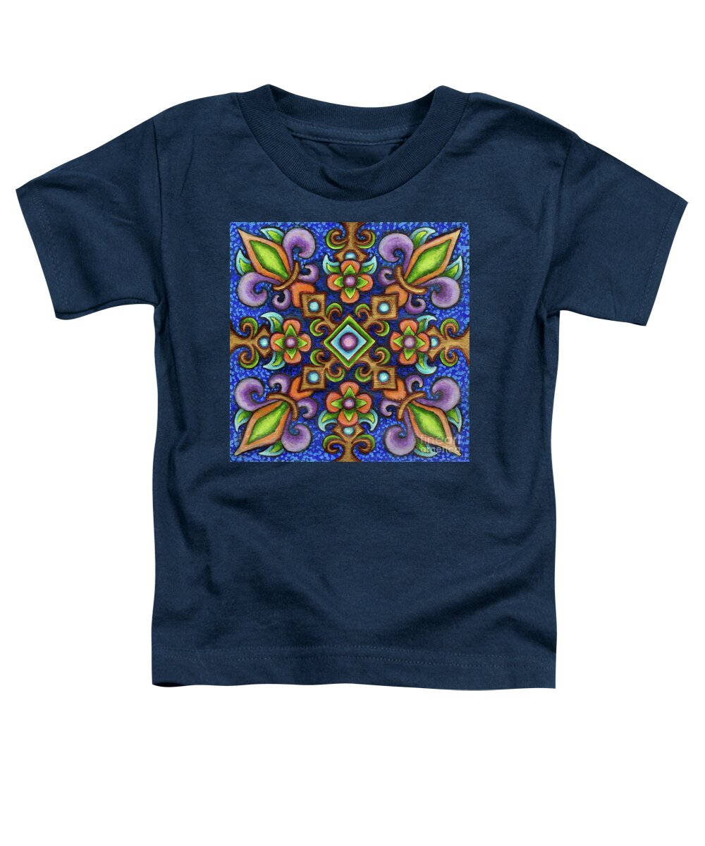 Ornamental Toddler T-Shirt featuring the painting Botanical Mandala 3 by Amy E Fraser