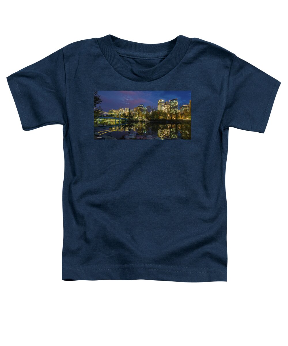 Calgary Toddler T-Shirt featuring the photograph Calgary Skyline at Night by Tim Kathka
