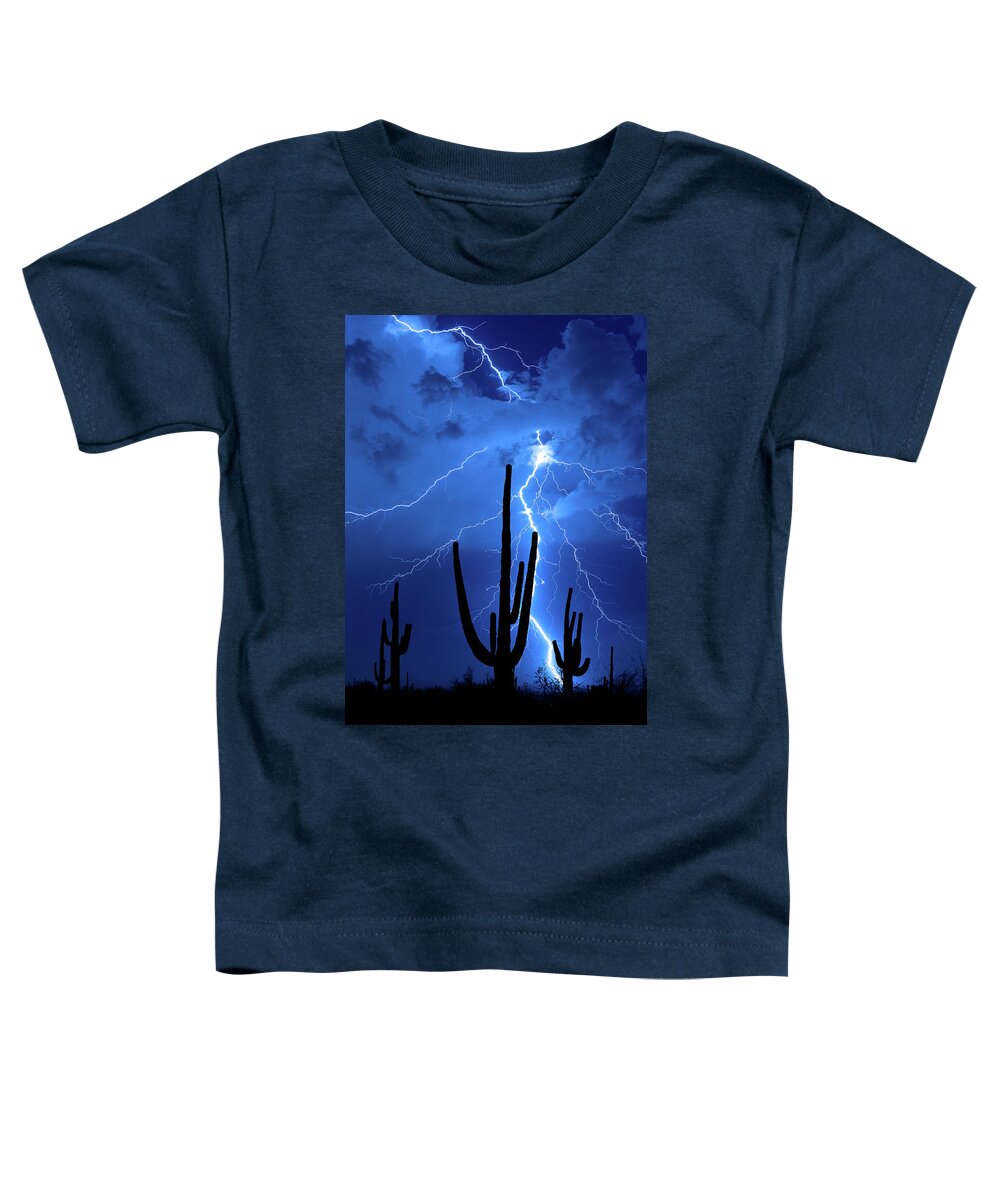 2018 Toddler T-Shirt featuring the photograph 1814 Desert Lightning by Kenneth Johnson