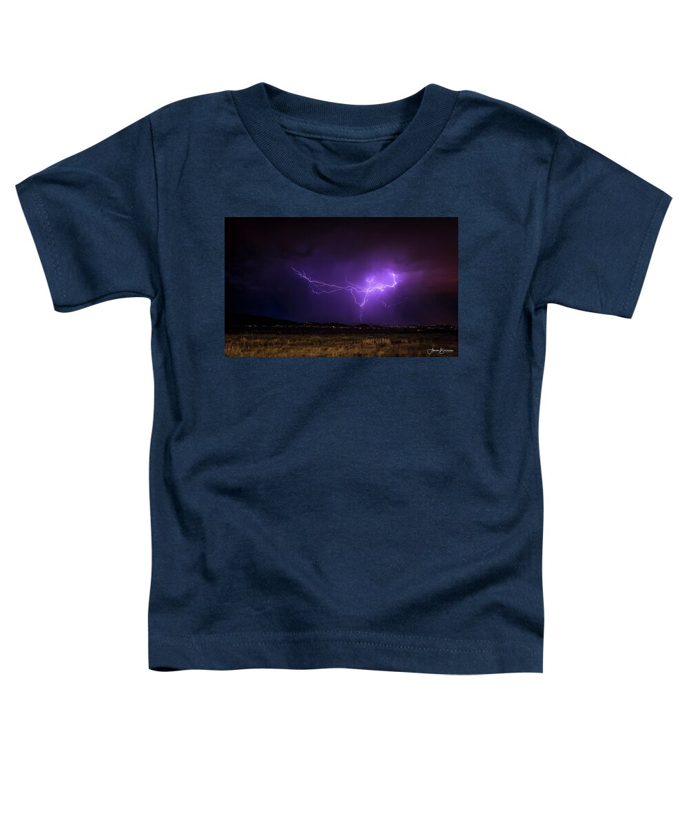 Lightning Toddler T-Shirt featuring the photograph Fading Colors by Aaron Burrows