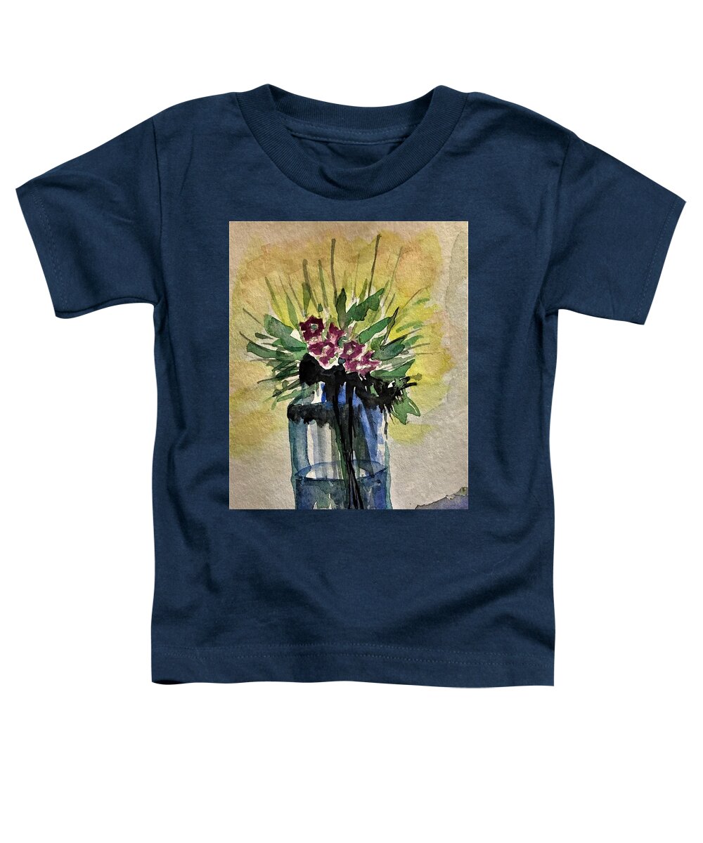 Flowers Toddler T-Shirt featuring the painting Flowers In Vase by Julie Wittwer