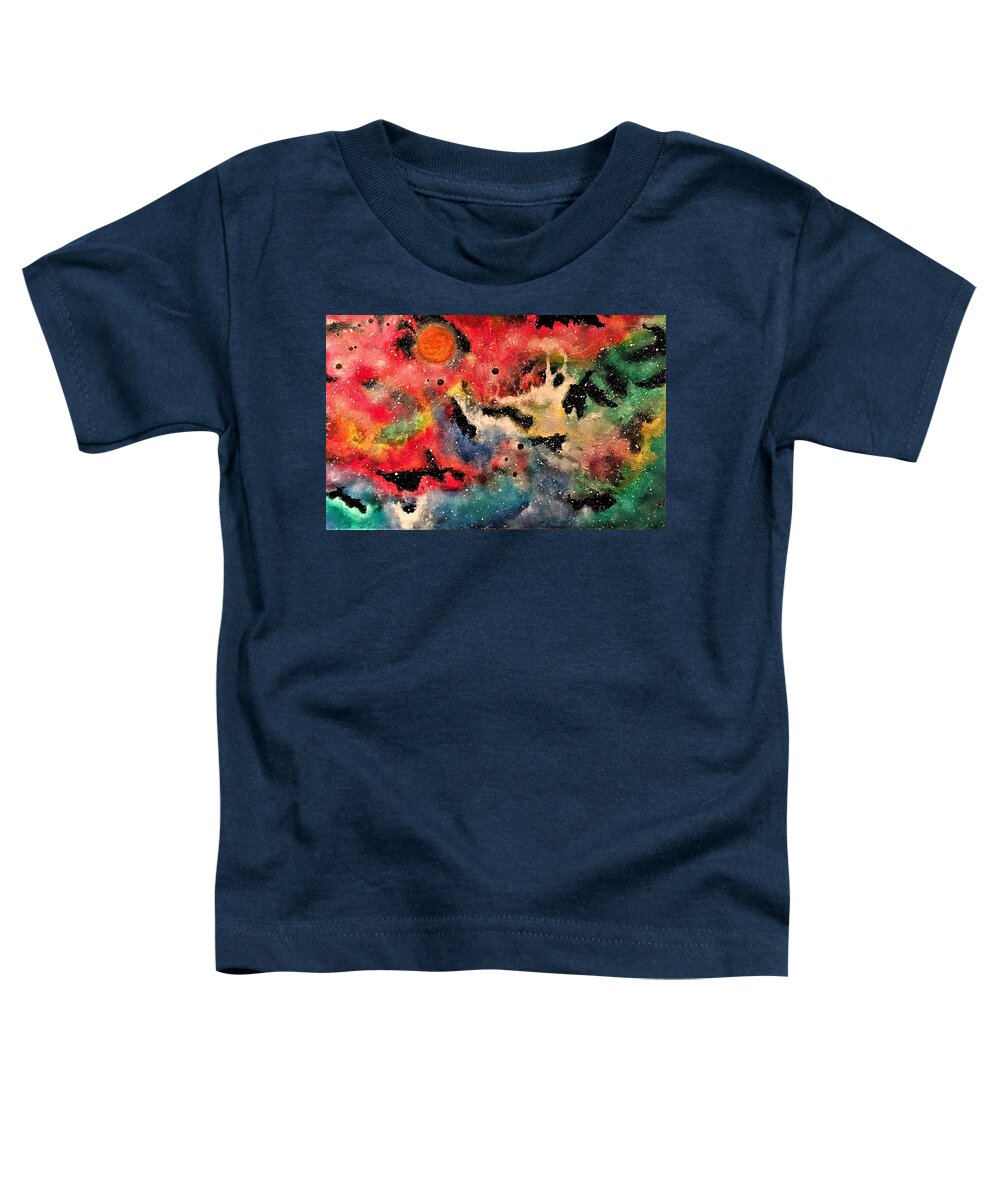 Space Toddler T-Shirt featuring the painting Infinite Infinity 1.0 by Esperanza Creeger