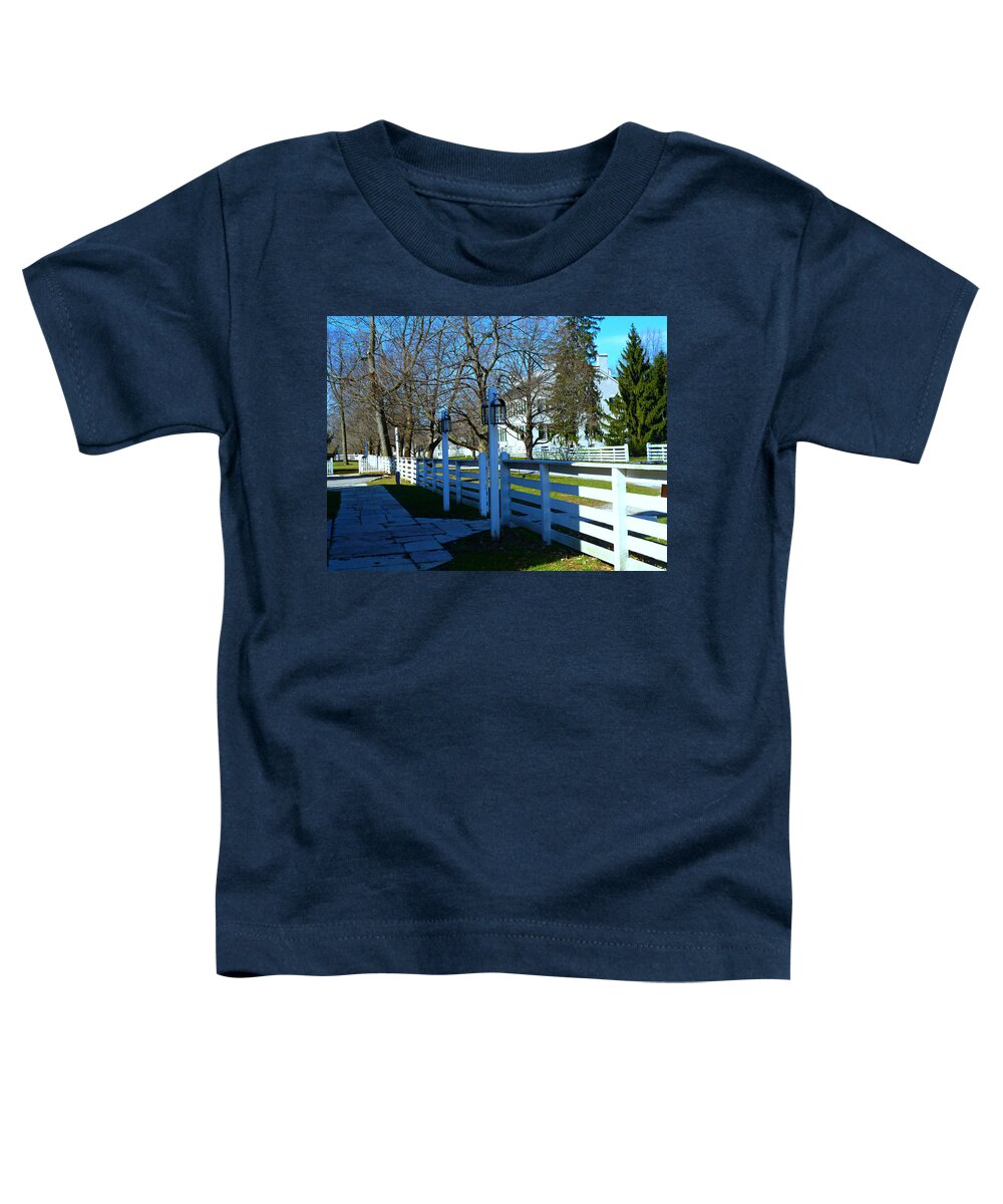 Shaker Village Toddler T-Shirt featuring the photograph Late Afternoon Stroll in the Village by Mike McBrayer