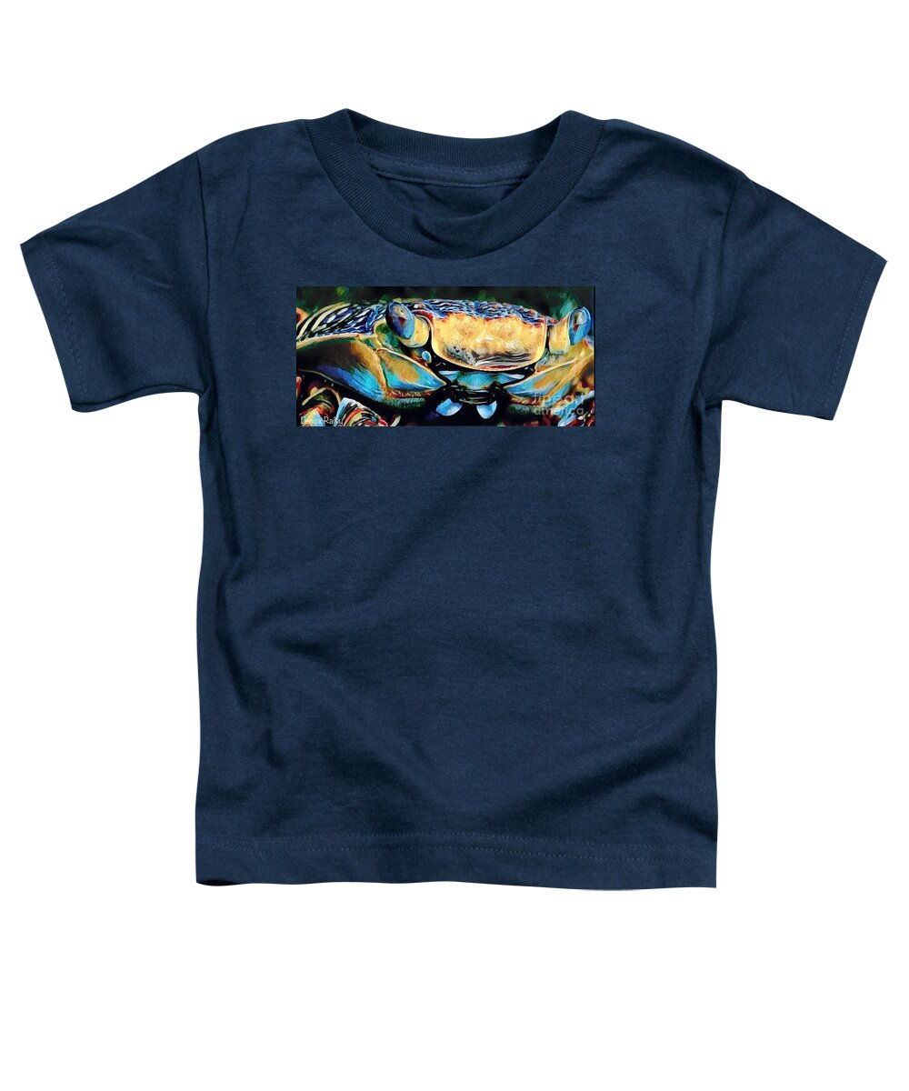 Sea Life Toddler T-Shirt featuring the mixed media Mr. Crabby by Denise Railey