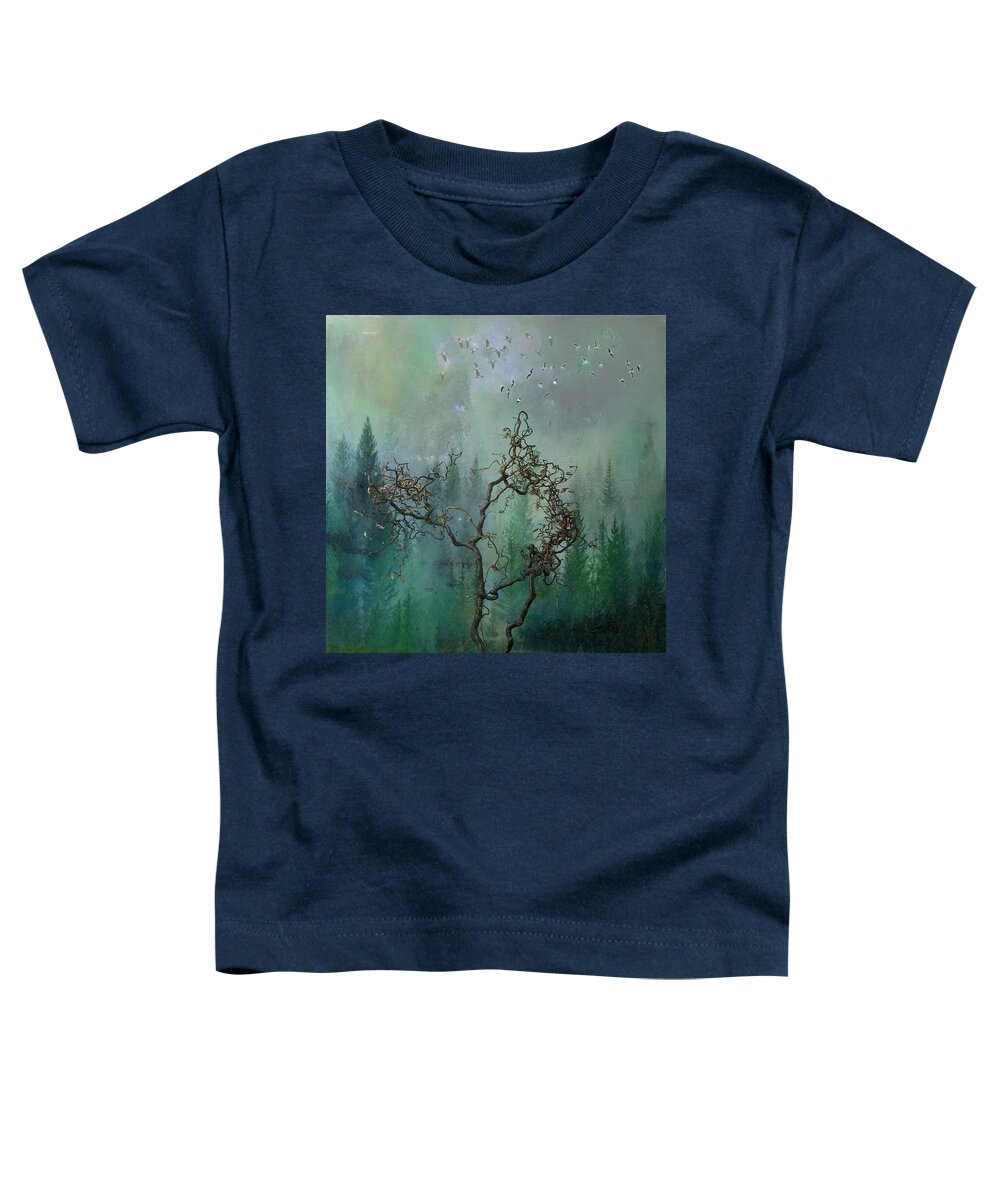 Pine Forest Toddler T-Shirt featuring the mixed media Nellie's Garden by Susanne Baumann