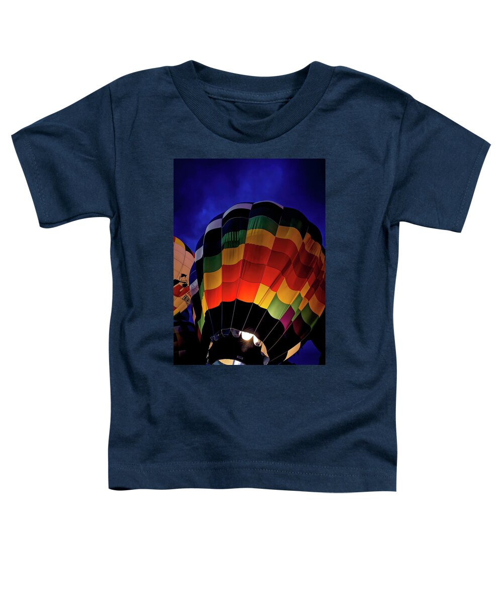Hot Air Balloon Toddler T-Shirt featuring the photograph Night Glow by Deborah Penland