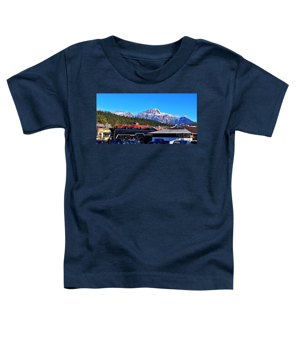 Jasper Toddler T-Shirt featuring the photograph Old Train Frosty Morning by Gary F Richards