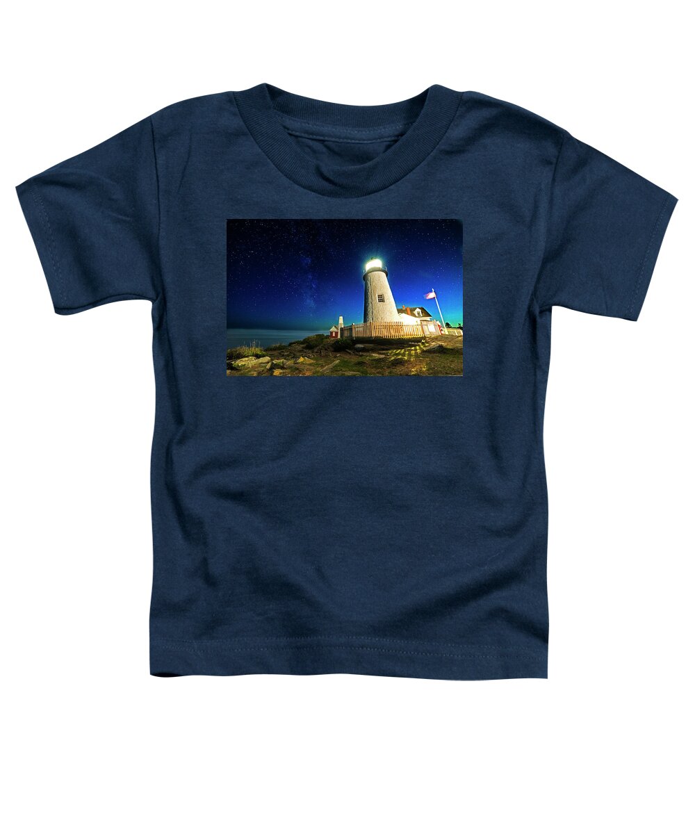 Pemaquid Toddler T-Shirt featuring the photograph Pemaquid Point Lighthouse Bristol Road Maine by Toby McGuire