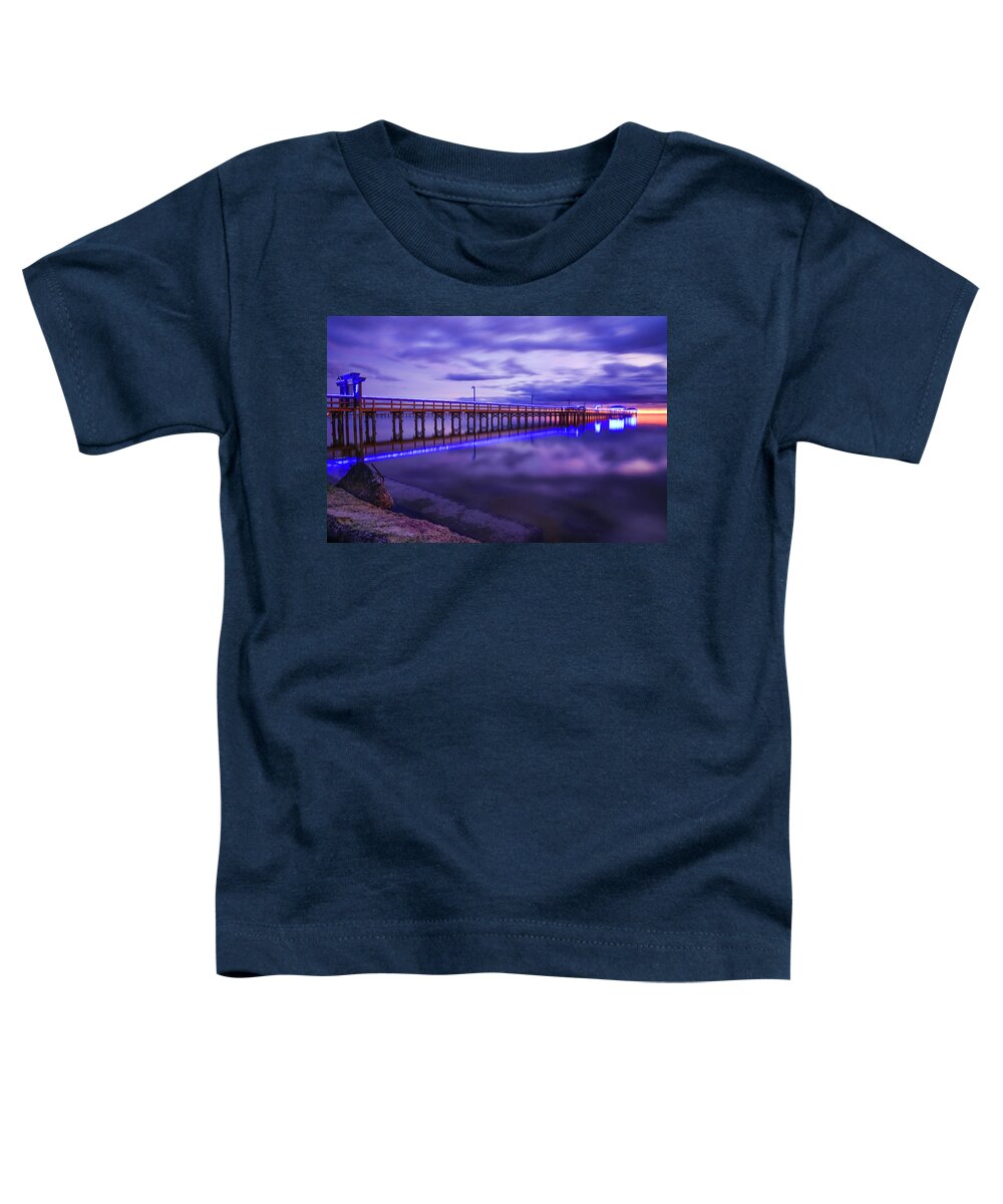 Pier Toddler T-Shirt featuring the photograph Pier Blues I by Christopher Rice