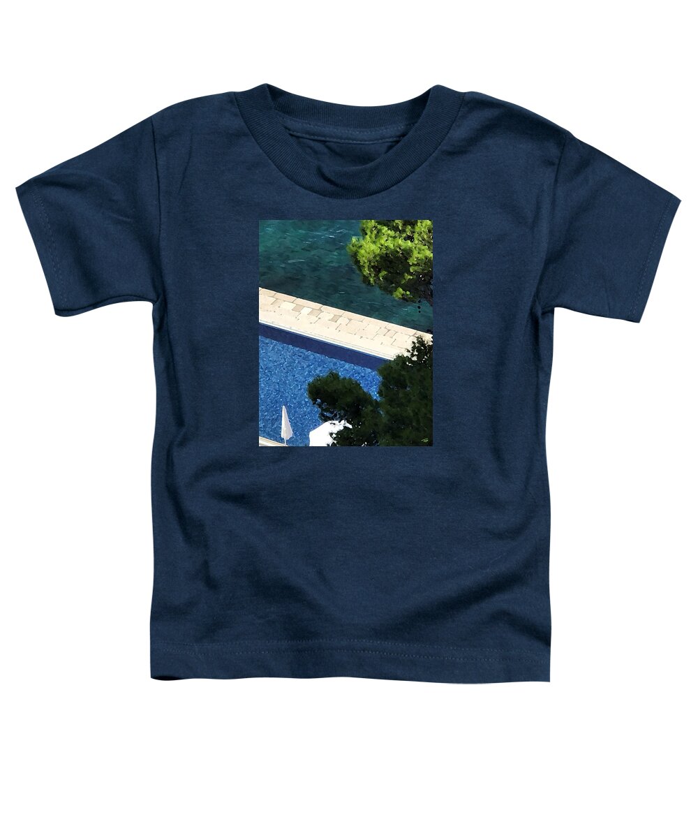 Croatia Toddler T-Shirt featuring the photograph Pool and Sea by Tom Johnson
