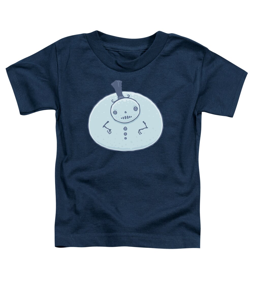 Snowman Toddler T-Shirt featuring the digital art Pudgy Snowman by John Schwegel