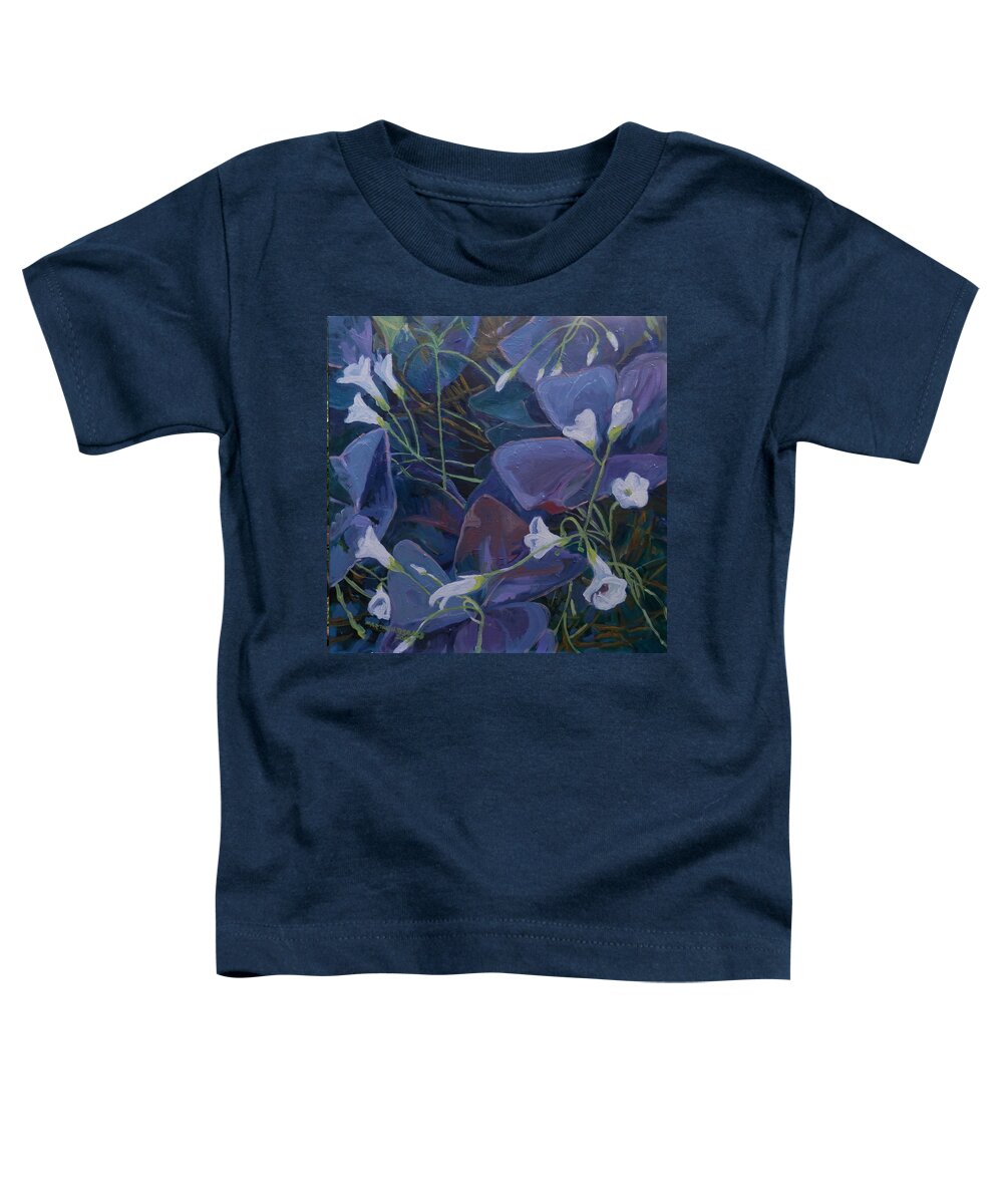 Oxalis Triangularis Toddler T-Shirt featuring the painting Purple Rain by Martha Tisdale