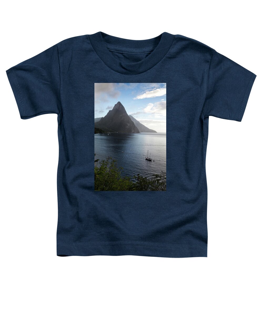 Estock Toddler T-Shirt featuring the digital art Saint Lucia, Caribbean, The Pitons by Tim Mannakee
