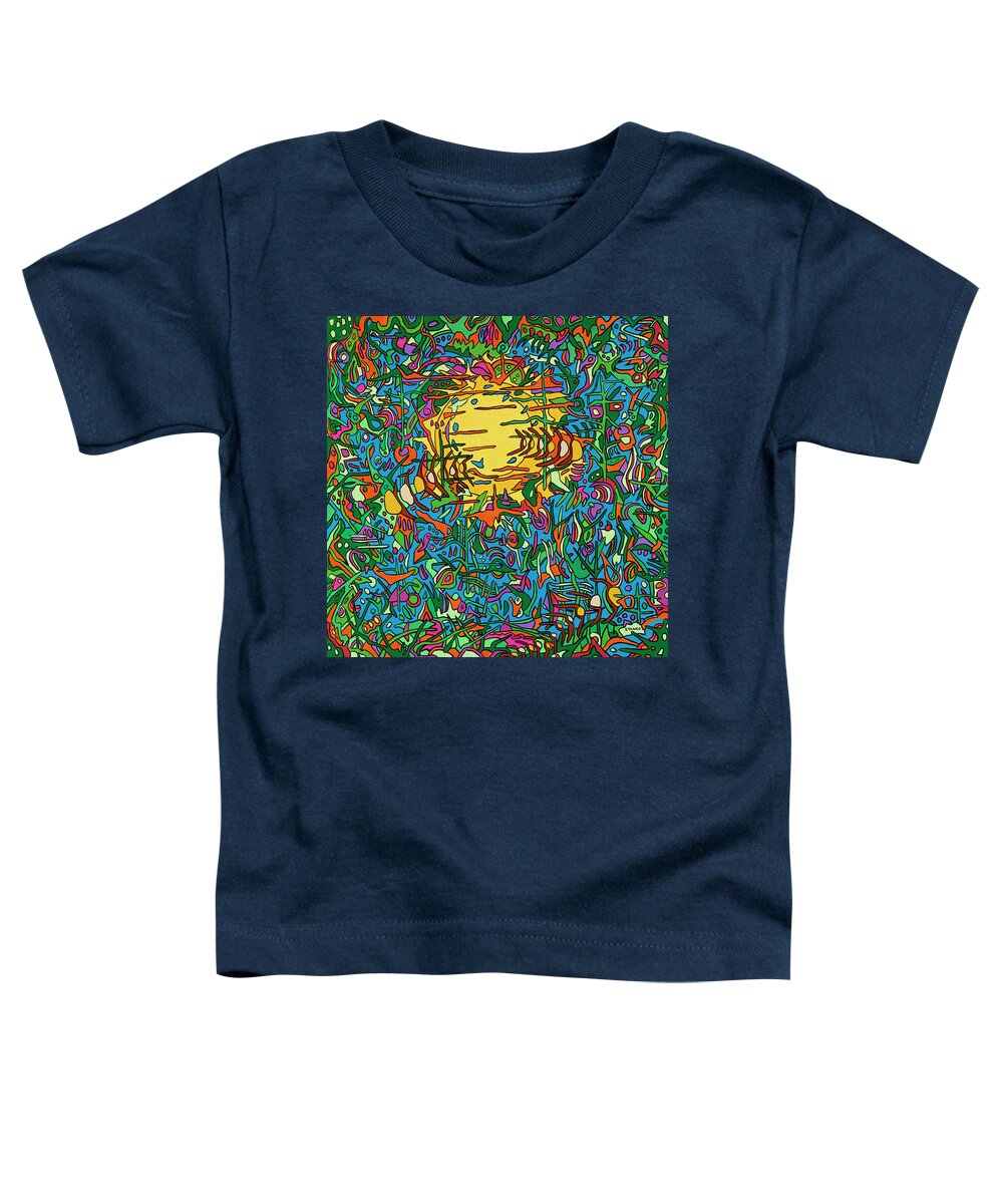 Pink Floyd Psychedelic Pop Art The Sun Toddler T-Shirt featuring the painting The Great Gig in the Sky by Mike Stanko