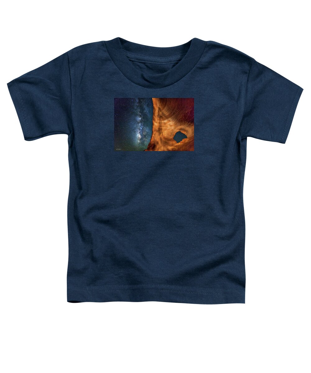 Alcove Toddler T-Shirt featuring the photograph The Milky Way and the arch at Looking Glass Rock by Dan Norris